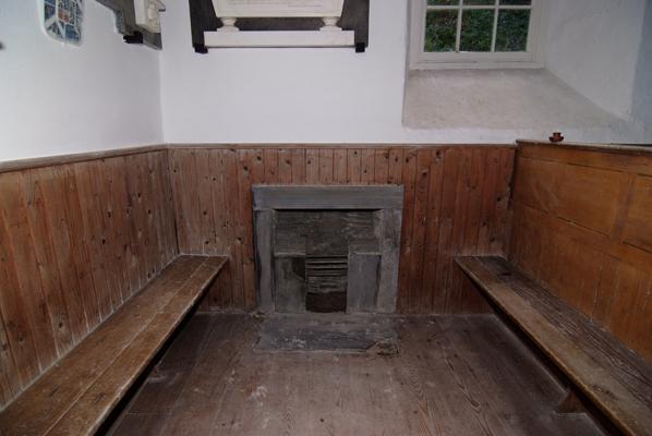 Box pew with its own open fire place Llechryd west Wales